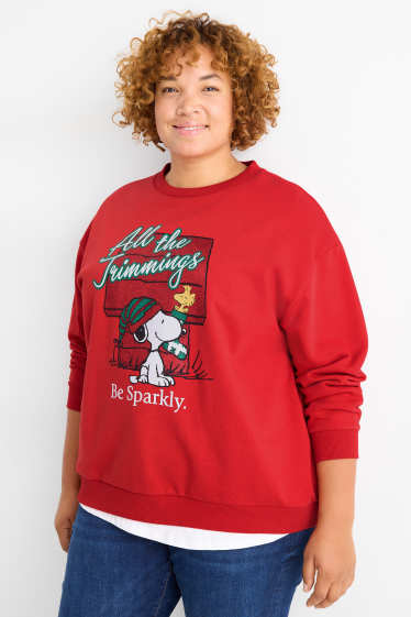Femmes - Sweat de Noël - Peanuts - rouge