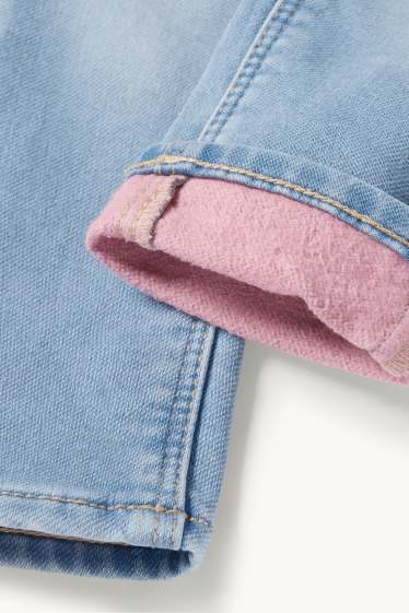 Kinderen: meisjes - Strik - slim jeans - thermojeans - jeansblauw