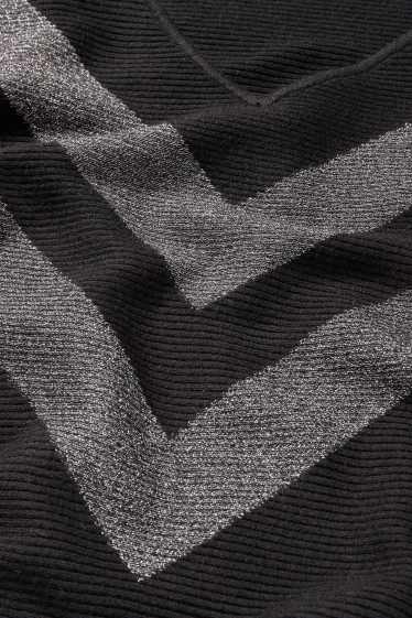 Dona - Jersei amb el coll en punta - acanalat - negre