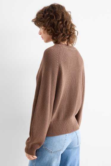 Women - Jumper - ribbed - brown