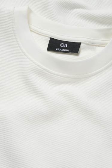 Home - Samarreta de màniga llarga - relaxed fit - acanalada - blanc