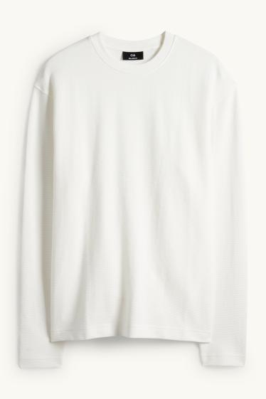 Home - Samarreta de màniga llarga - relaxed fit - acanalada - blanc