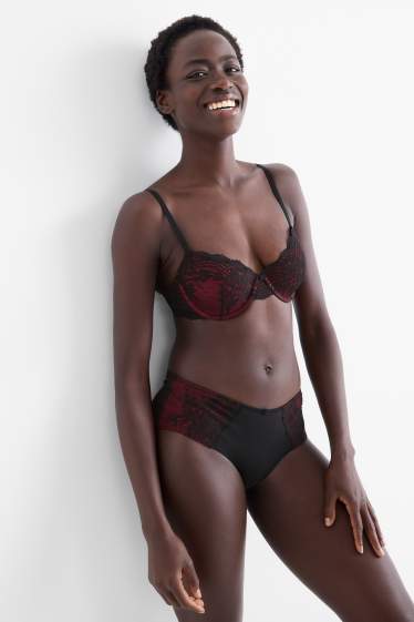 Donna - Slip - bordeaux / nero