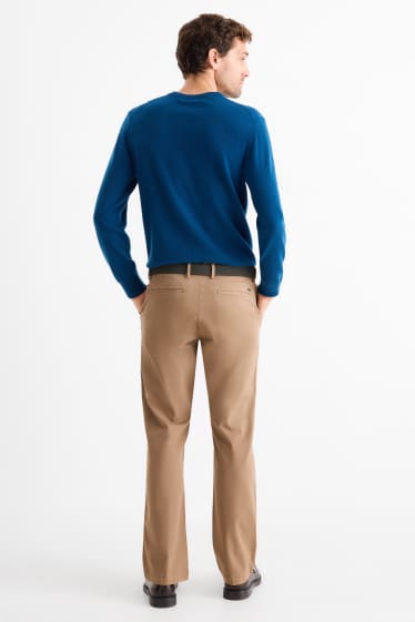 Herren - Chino mit Gürtel - Regular Fit - beige