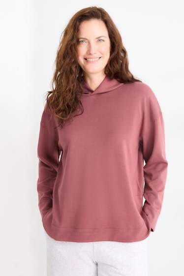 Donna - Felpa con cappuccio - bordeaux