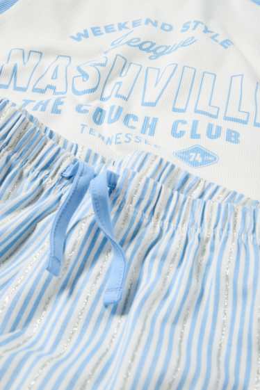 Děti - dívky - Nashville - pyžamo - 2dílné - bílá / světle modrá