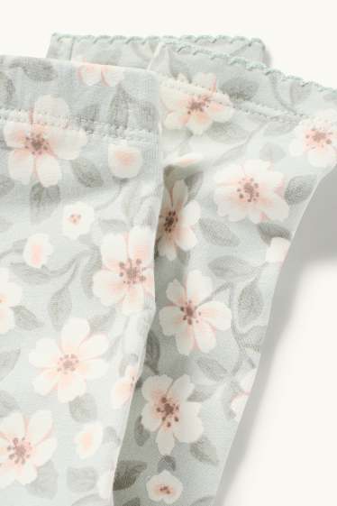 Bébés filles - Petites fleurs - leggings chauds bébé - vert menthe