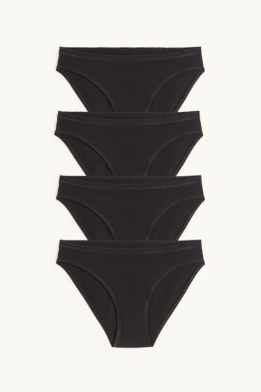 Donna - Confezione da 4 - slip - nero