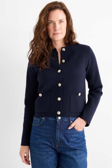 Dona - Jaqueta de punt - blau fosc