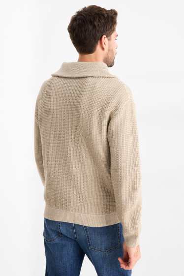 Herren - Pullover - strukturiert - beige
