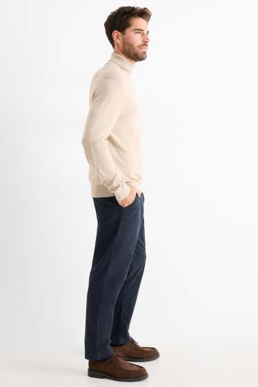 Pánské - Kalhoty chino - tapered fit - tmavomodrá