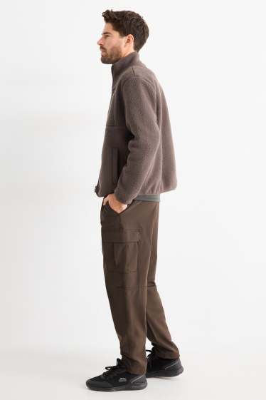 Pánské - Funkční cargo kalhoty - khaki