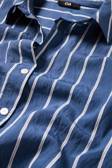 Femmes - Chemisier - à rayures - bleu