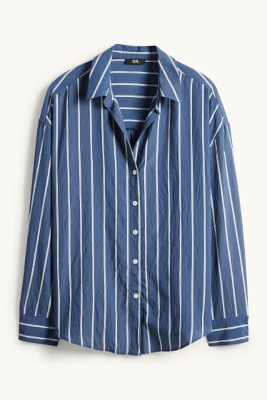 Femmes - Chemisier - à rayures - bleu