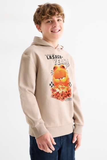 Enfants garçons - Garfield - sweat à capuche - beige