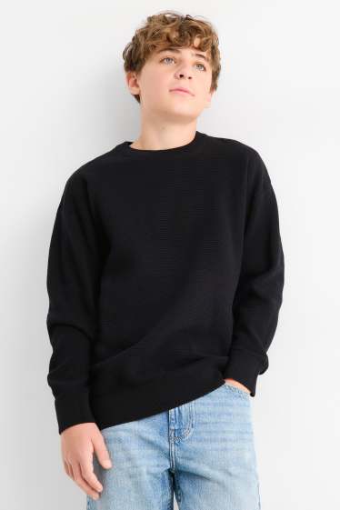Nen - Jersei - de canalé - negre