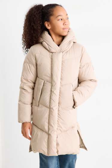 Enfants filles - Doudoune à capuche - beige clair