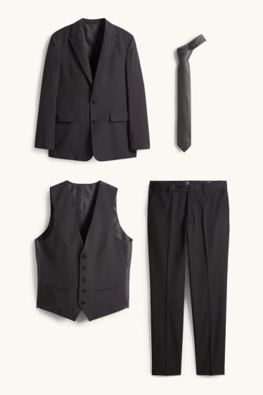 Home - Vestit amb corbata - regular fit - elàstic - 4 peces - gris