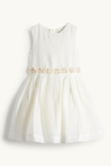 Copii - Fete - Floare - rochie - de ocazie - alb