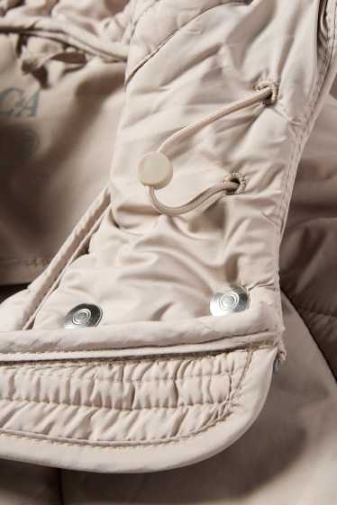 Femmes - Doudoune longue à capuche - beige