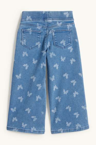 Kinderen: meisjes - Vlinder - wide leg jegging - jeansblauw
