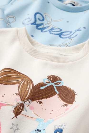 Kinder Mädchen - Multipack 2er - Schleife und Ballerina - Sweatshirt - cremeweiss