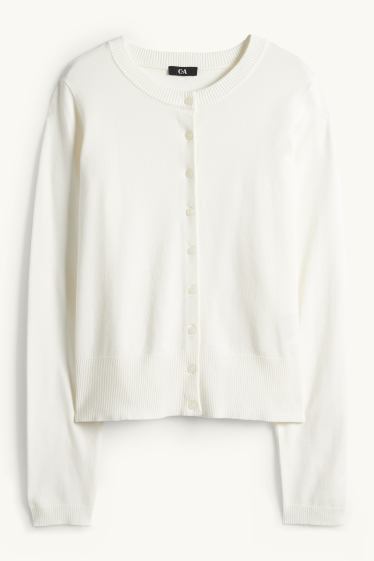 Damen - Strickjacke - weiß