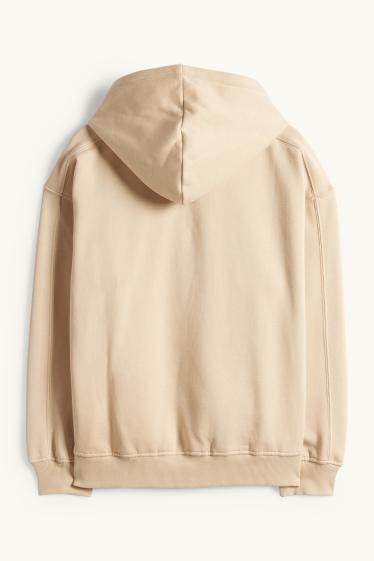 Děti - dívky - Mikina s kapucí - béžová