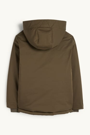 Damen - Jacke mit Kapuze - gefüttert - wasserabweisend - khaki