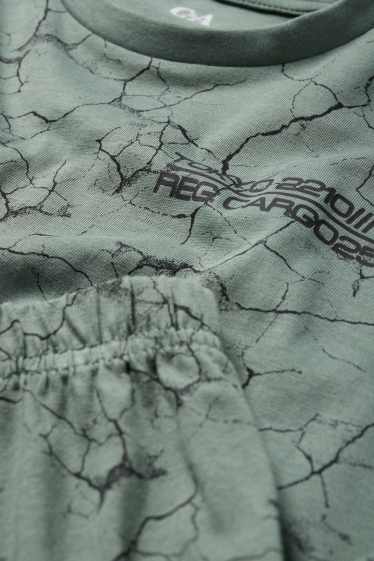 Kinder Buben - Pyjama - 2 teilig - gemustert - grün