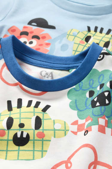 Kinder Buben - Multipack 2er - Monster - Pyjama - 4 teilig - hellblau