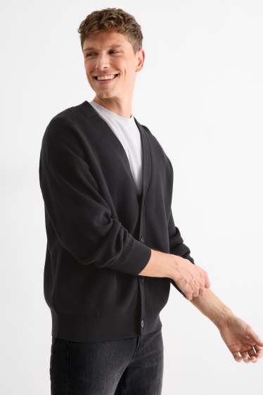 Heren - Gebreid vest - zwart