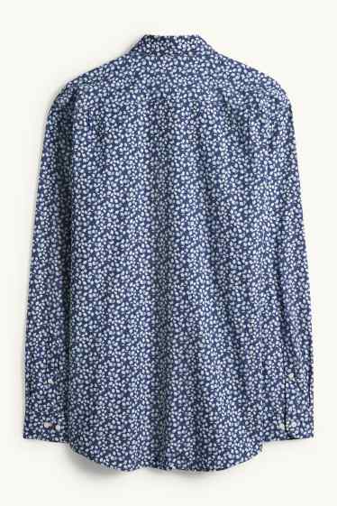Uomo - Camicia business - regular fit - colletto alla francese - fantasia - blu scuro