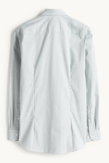 Home - Camisa formal - slim fit - Kent - no requereix planxada - de ratlles - verd clar