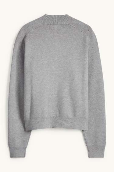 Dames - Vest - licht grijs-mix