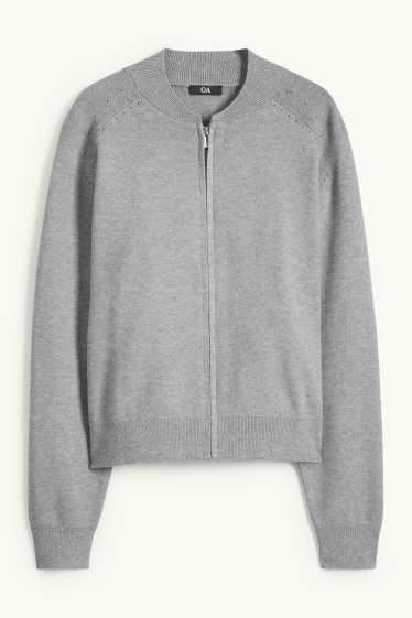 Dames - Vest - licht grijs-mix