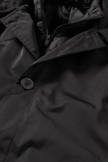 Uomo - Cappotto - foderato - idrorepellente - nero