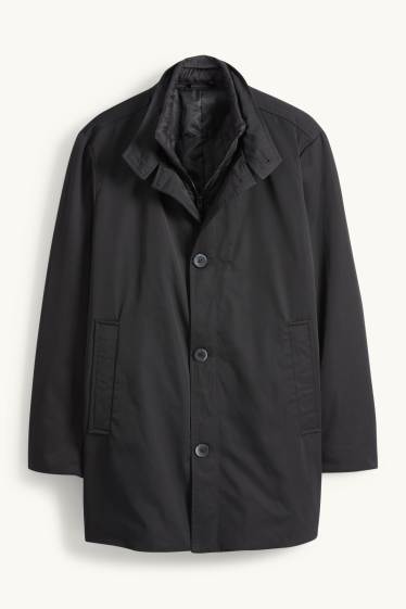 Uomo - Cappotto - foderato - idrorepellente - nero