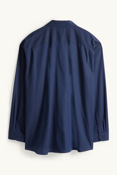 Hommes - Chemise - regular fit - col kent - facile à repasser - bleu foncé