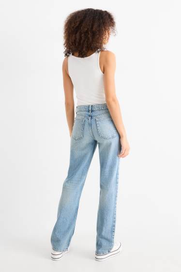 Damen - Straight Jeans - Low Waist - helljeansblau