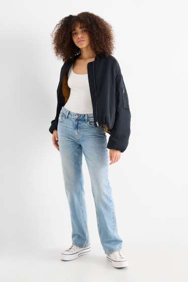 Damen - Straight Jeans - Low Waist - helljeansblau