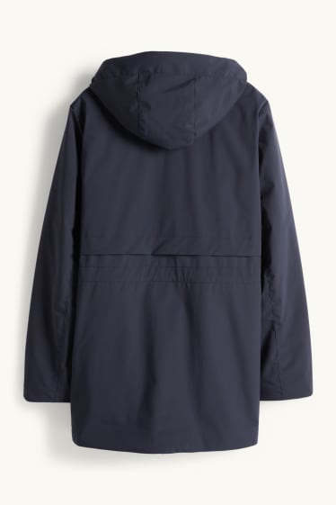 Femmes - Veste à capuche - doublée - déperlante - bleu foncé