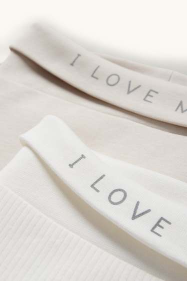 Unisex - Set van 2 - beertje - baby-pyjamabroek - licht beige