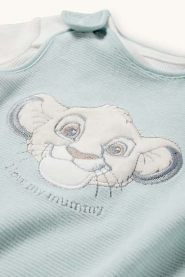 Neonati - Il Re Leone - set con tutina - a coste - 2 pezzi - turchese