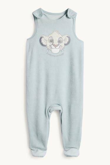 Neonati - Il Re Leone - set con tutina - a coste - 2 pezzi - turchese