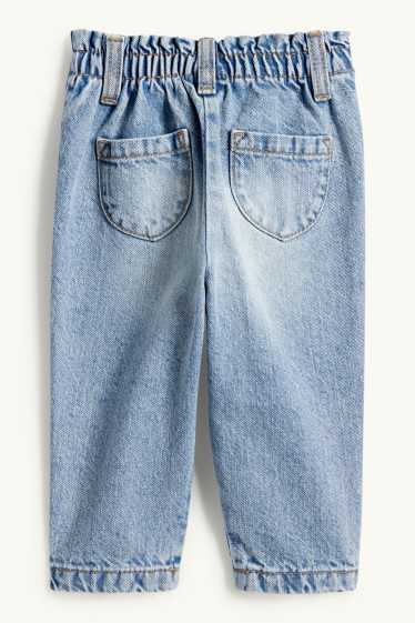 Bébés filles - Petites fleurs - jean bébé - jean bleu clair