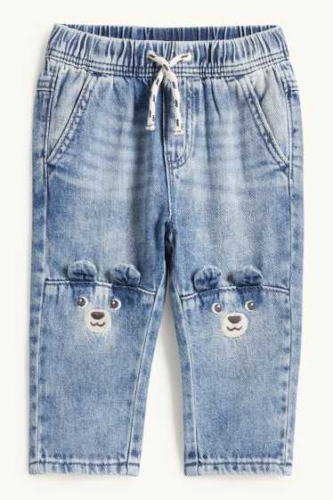 Bebeluși - băieți - Ursuleți - jeans bebeluși - denim-albastru deschis