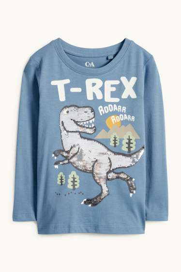 Nen - Paquet de 2 - dinosaure - samarreta de màniga llarga - blau