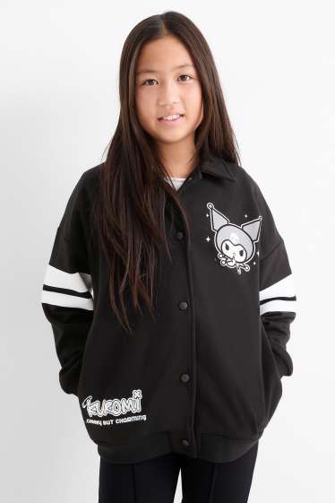 Kinder Mädchen - Kuromi - Collegejacke - schwarz