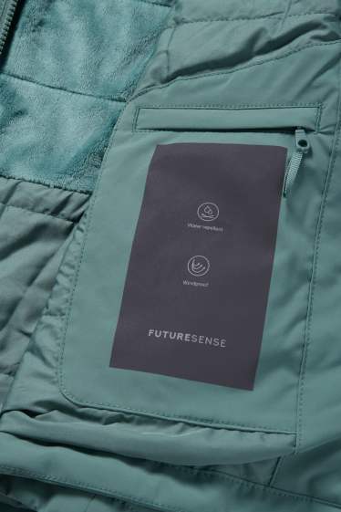 Donna - Giacca con cappuccio - foderata - idrorepellente - verde